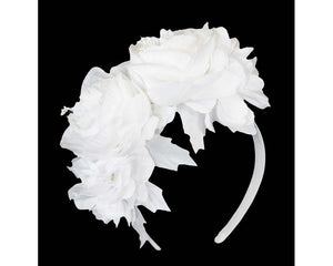 Cupids Millinery Accessories Cream flower headband