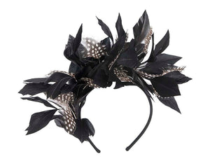 Cupids Millinery Accessories Large black feather fascinator