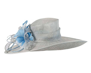 Cupids Millinery Accessories Large Light Blue Fashion Racing Hat