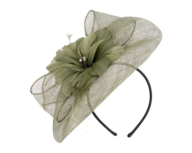 Cupids Millinery Accessories Olive fascinator