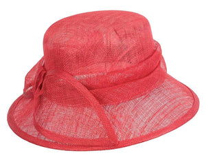 Cupids Millinery Accessories Red Ladies Fashion Bucket Hat for Ascot