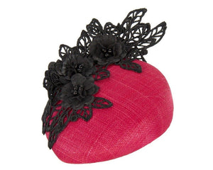 Cupids Millinery Accessories Red pillbox with lace