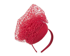 Cupids Millinery Accessories Unusual red winter fascinator