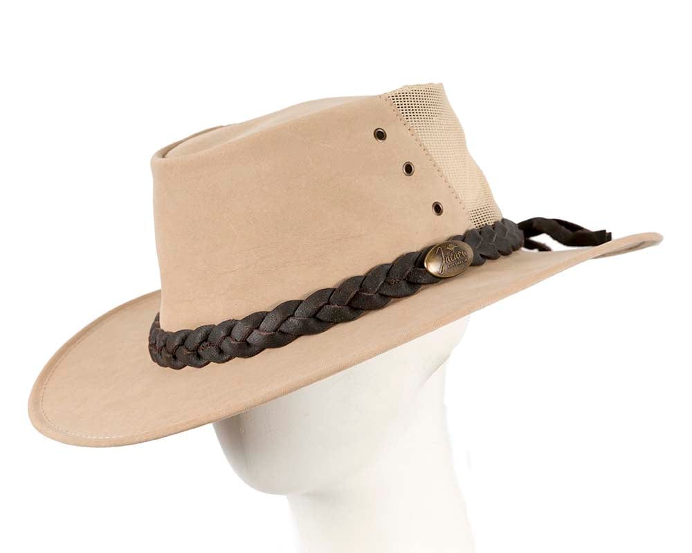 Cupids Millinery Women's Hat Beige Australian Kаngаrоо Leather Cooler Jacaru Hat