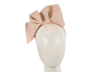 Cupids Millinery Women's Hat Beige Beige felt winter racing fascinator by Max Alexander