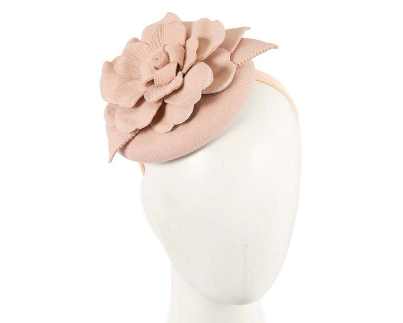 Cupids Millinery Women's Hat Beige Beige winter pillbox fascinator by Max Alexander