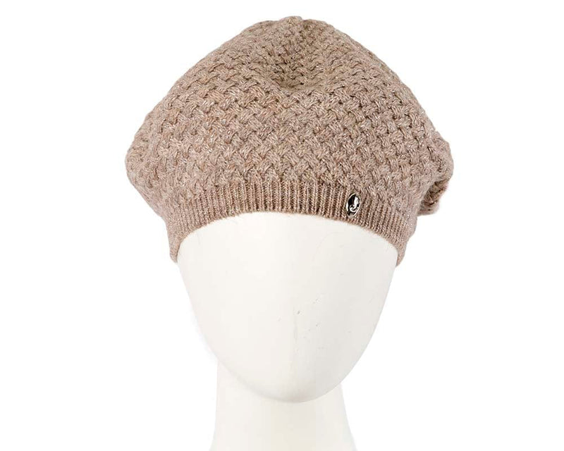 Cupids Millinery Women's Hat Beige Crocheted wool beige beret by Max Alexander