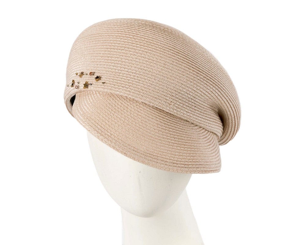 Cupids Millinery Women's Hat Beige Modern beige newsboy beret hat by Max Alexander