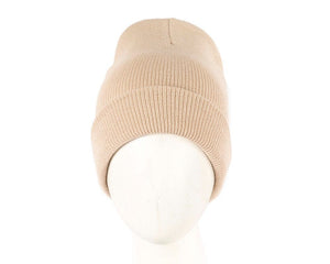 Cupids Millinery Women's Hat Beige Warm European made beige beanie