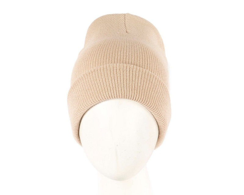 Cupids Millinery Women's Hat Beige Warm European made beige beanie