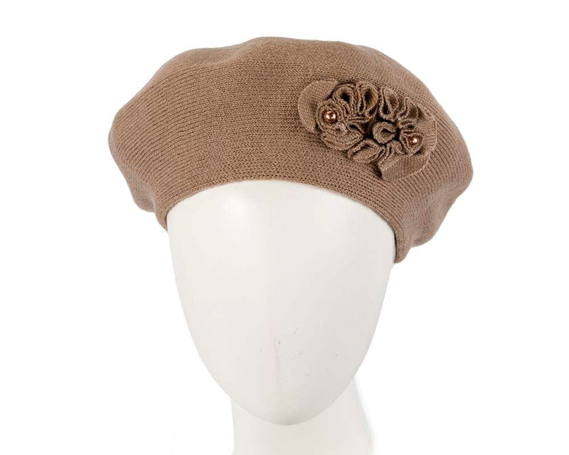 Cupids Millinery Women's Hat Beige Warm woven beige beret by Max Alexander