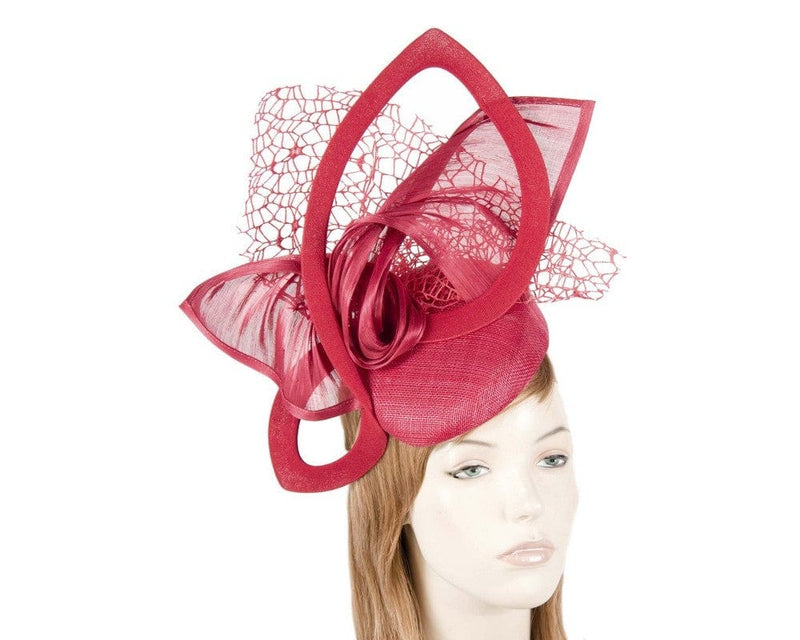 Cupids Millinery Women's Hat Bespoke sculptured red fascinator by Fillies Collection