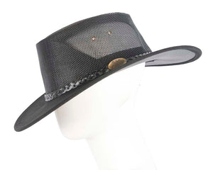 Cupids Millinery Women's Hat Black Australian Suede Leather Cooler Jacaru Hat
