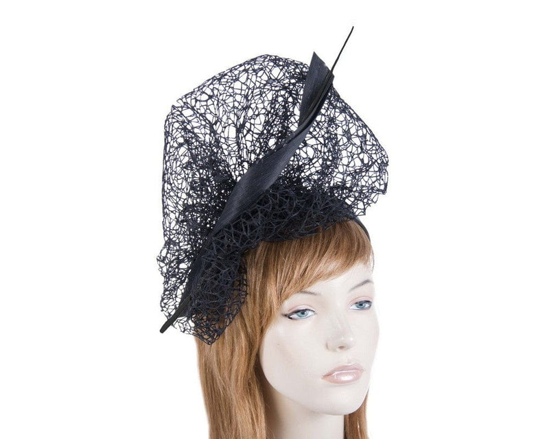 Cupids Millinery Women's Hat Black Bespoke black lace fascinator