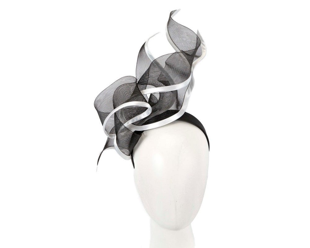 Cupids Millinery Women's Hat Black Bespoke black & white racing fascinator by Fillies Collection