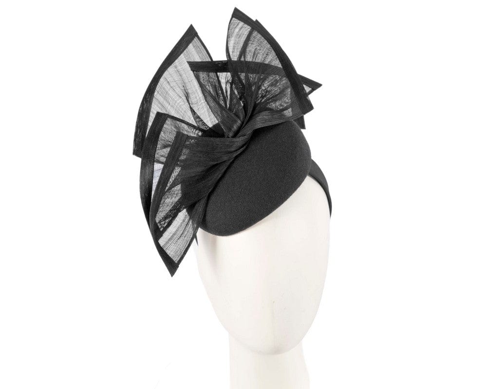 Cupids Millinery Women's Hat Black Bespoke black winter racing fascinator by Fillies Collection