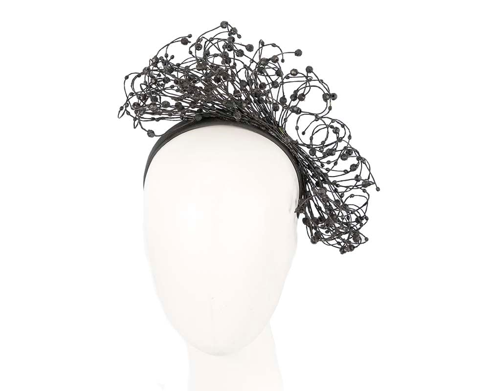 Cupids Millinery Women's Hat Black Bespoke black wire fascinator by Fillies Collection