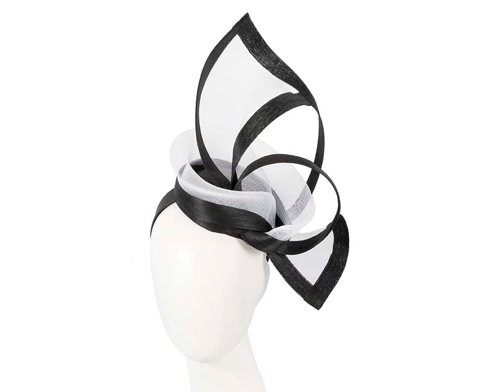 Cupids Millinery Women's Hat Black/Black Black & white edgy racing fascinator by Fillies Collection