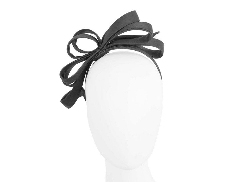 Cupids Millinery Women's Hat Black Black bow racing fascinator by Max Alexander