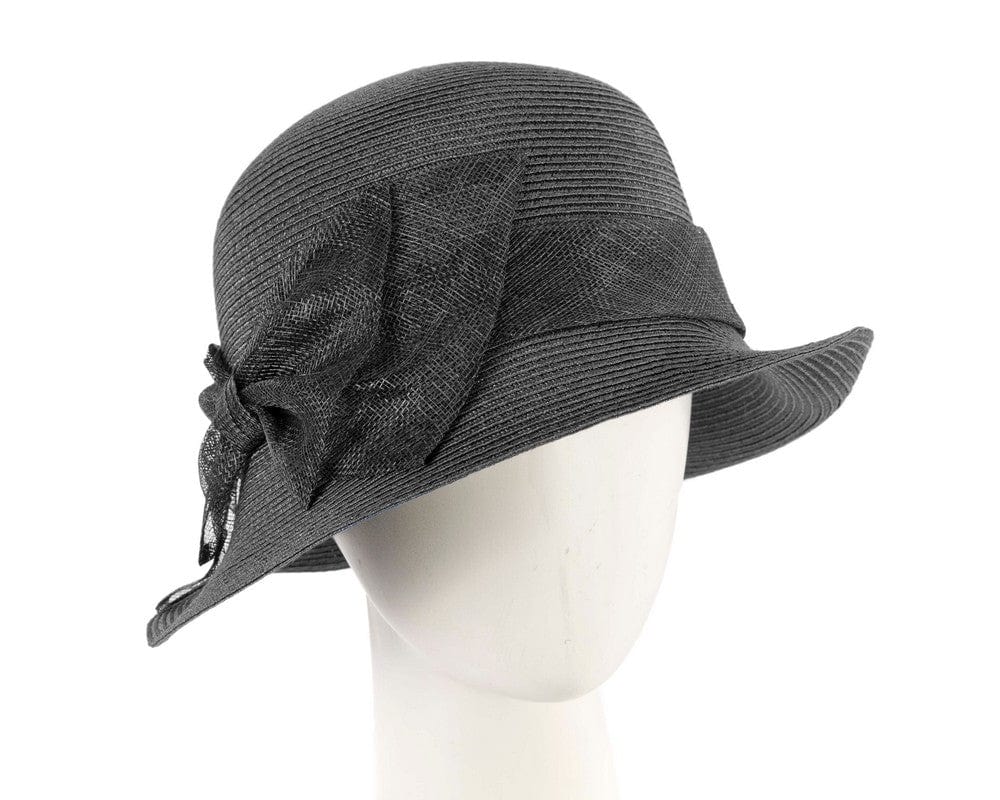 Cupids Millinery Women's Hat Black Black cloche hat with bow by Max Alexander