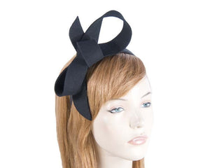 Cupids Millinery Women's Hat Black Black felt bow fascinator