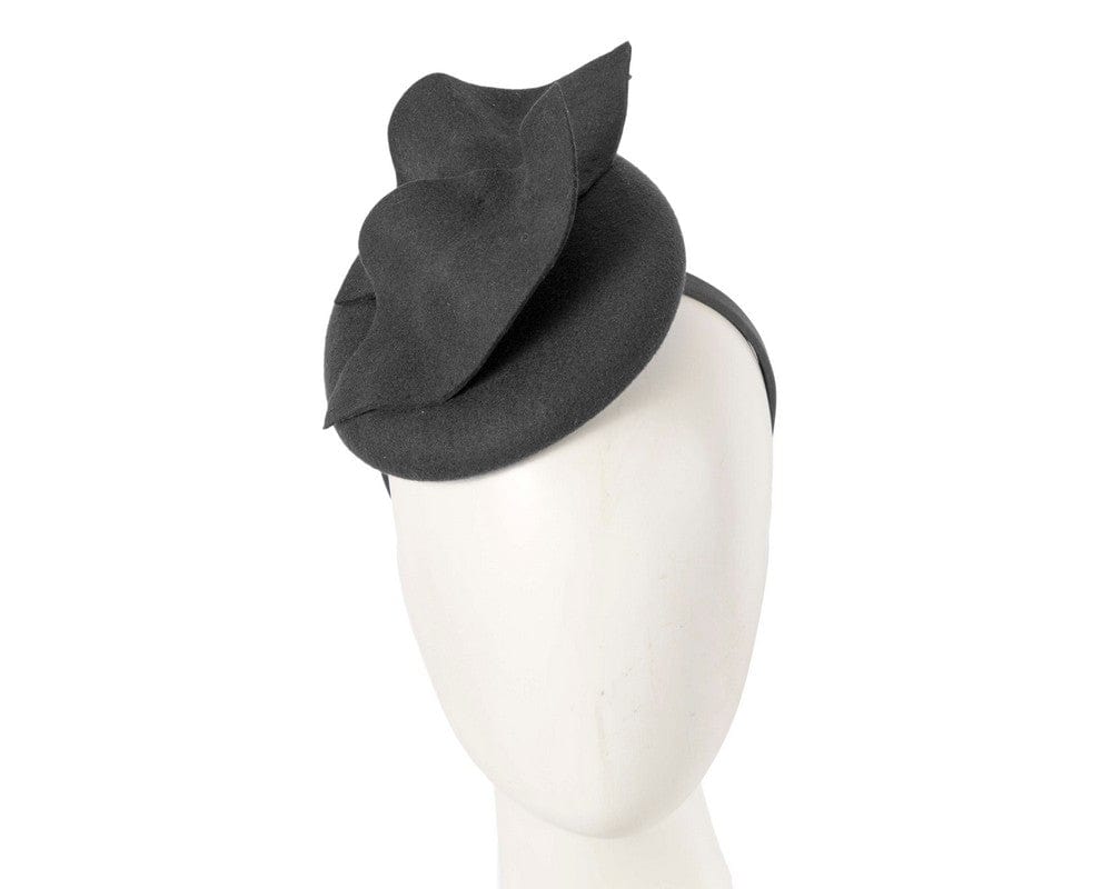 Cupids Millinery Women's Hat Black Black felt fascinator by Max Alexander