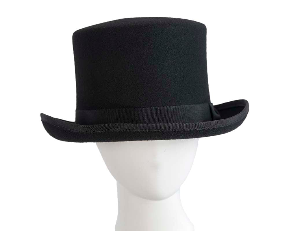 Cupids Millinery Women's Hat Black Black felt top hat by Cupids Millinery Melbourne