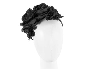 Cupids Millinery Women's Hat Black Black flower headband by Max Alexander