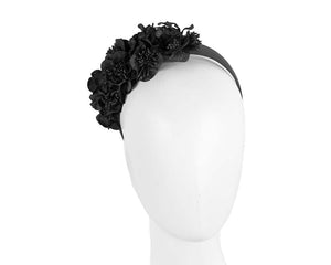 Cupids Millinery Women's Hat Black Black flower headband racing fascinator