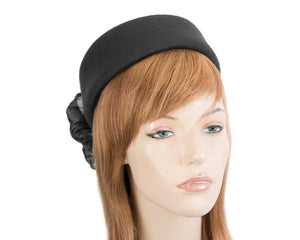 Cupids Millinery Women's Hat Black Black Jackie Onassis style felt beret by Fillies Collection