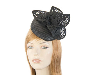 Cupids Millinery Women's Hat Black Black laser cut fascinator