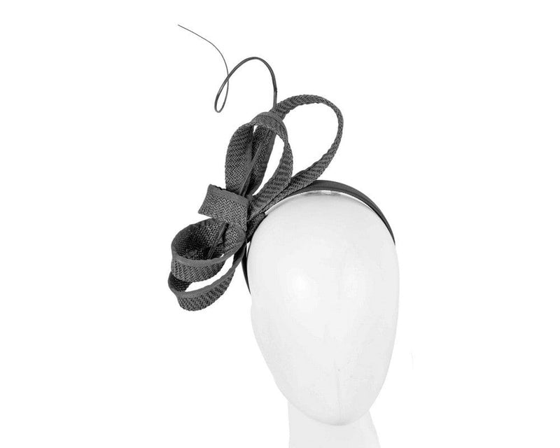 Cupids Millinery Women's Hat Black Black loops and feather fascinator by Max Alexander