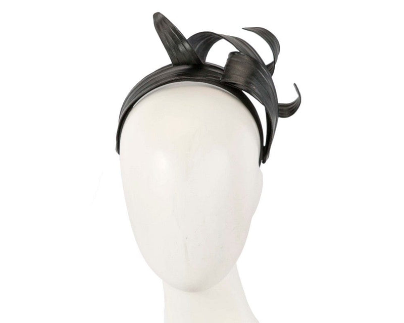 Cupids Millinery Women's Hat Black Black sculptured leaves fascinator by Max Alexander