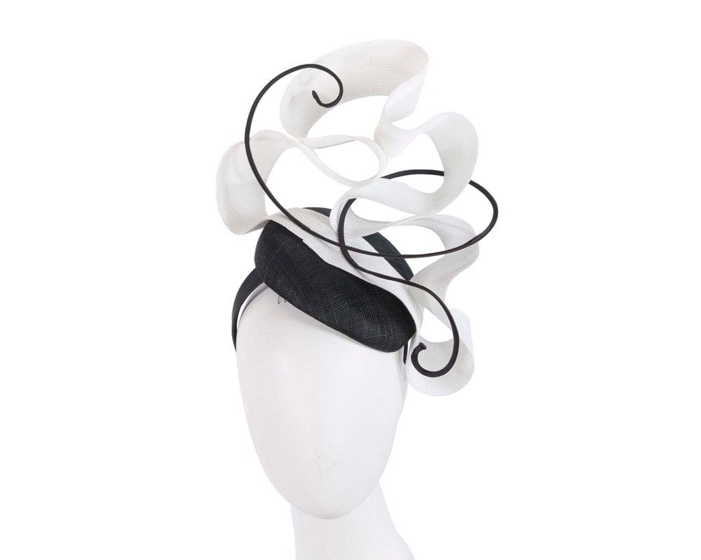 Cupids Millinery Women's Hat Black Black & White designers racing fascinator by Fillies Collection