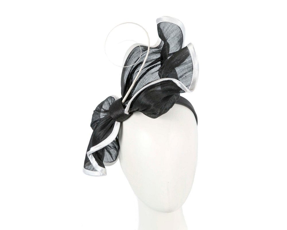 Cupids Millinery Women's Hat Black Black & white racing fascinator by Fillies Collection