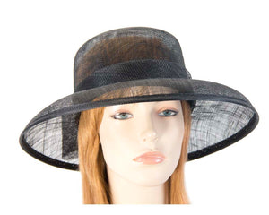 Cupids Millinery Women's Hat Black Black wide brim hat with bow