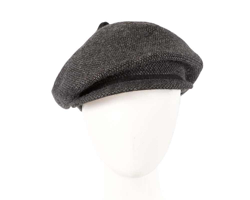 Cupids Millinery Women's Hat Black Classic wool woven charcoal cap by Max Alexander