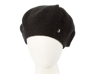 Cupids Millinery Women's Hat Black Classic woven black beret by Max Alexander