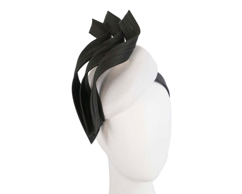 Cupids Millinery Women's Hat Black/Cream Bespoke white & black pillbox fascinator by Fillies Collection