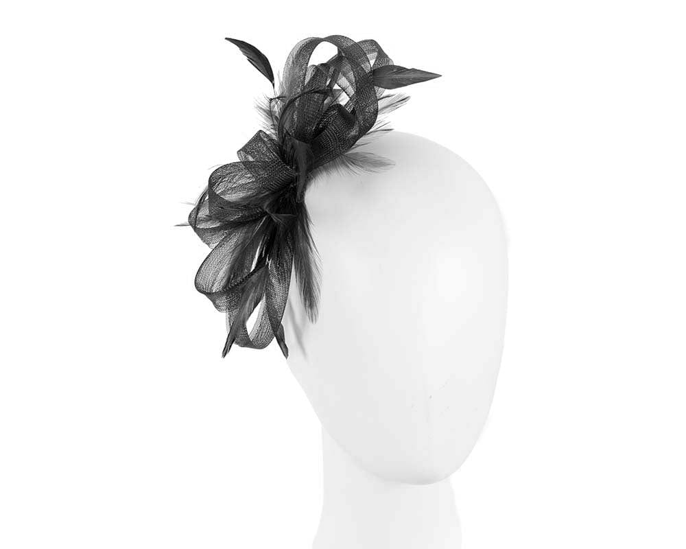 Cupids Millinery Women's Hat Black Custom made black fascinator by Cupids Millinery