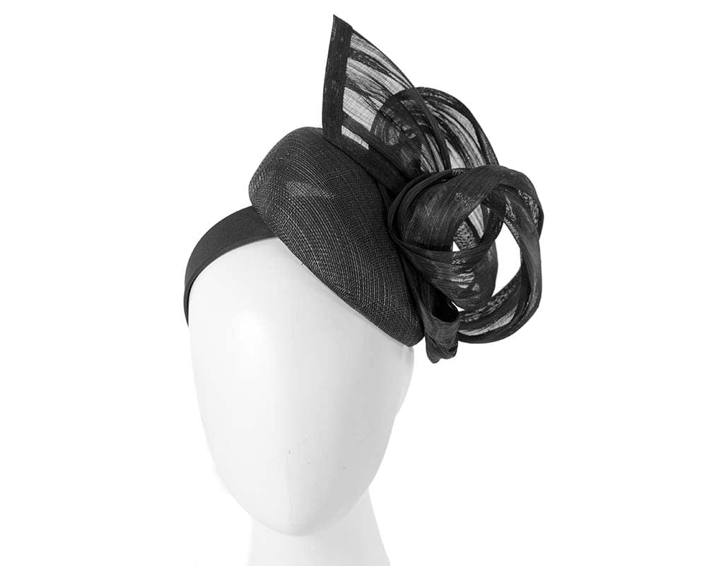 Cupids Millinery Women's Hat Black Elegant black pillbox racing fascinator by Fillies Collection