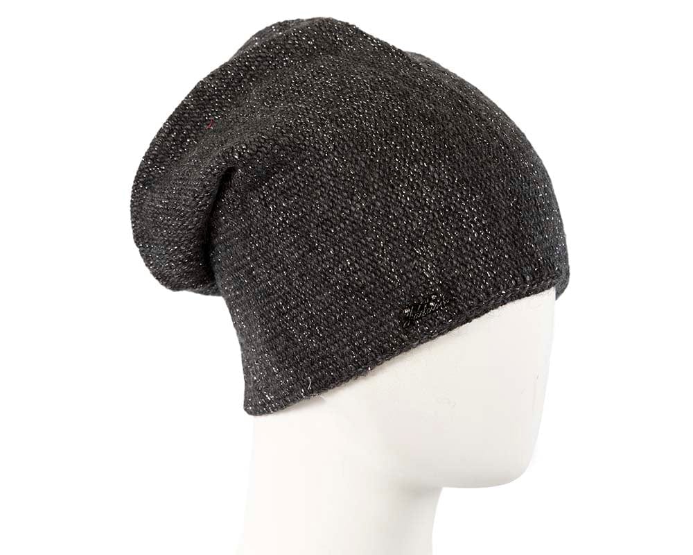 Cupids Millinery Women's Hat Black European made woven black beanie
