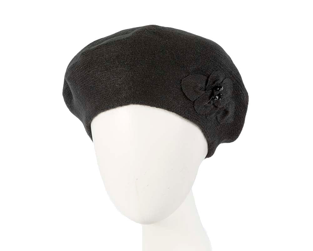 Cupids Millinery Women's Hat Black European made woven black beret