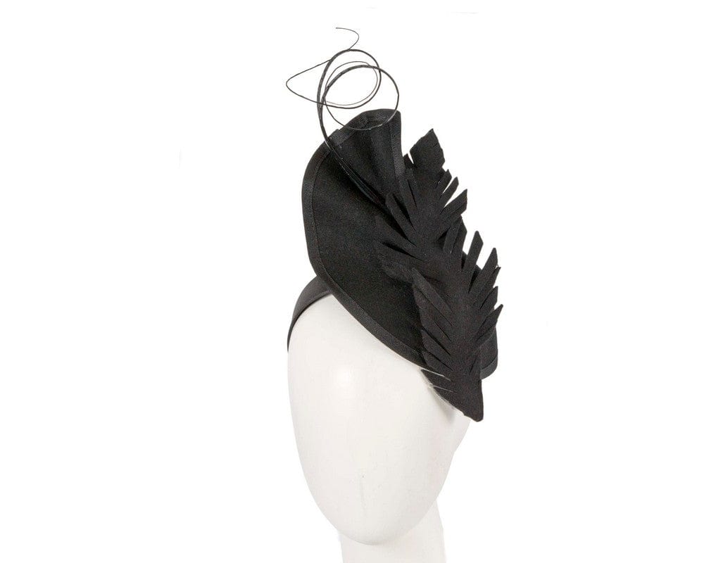 Cupids Millinery Women's Hat Black Exclusive black felt winter racing fascinator by Fillies Collection