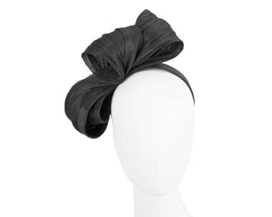 Cupids Millinery Women's Hat Black Exclusive black silk abaca bow by Fillies Collection