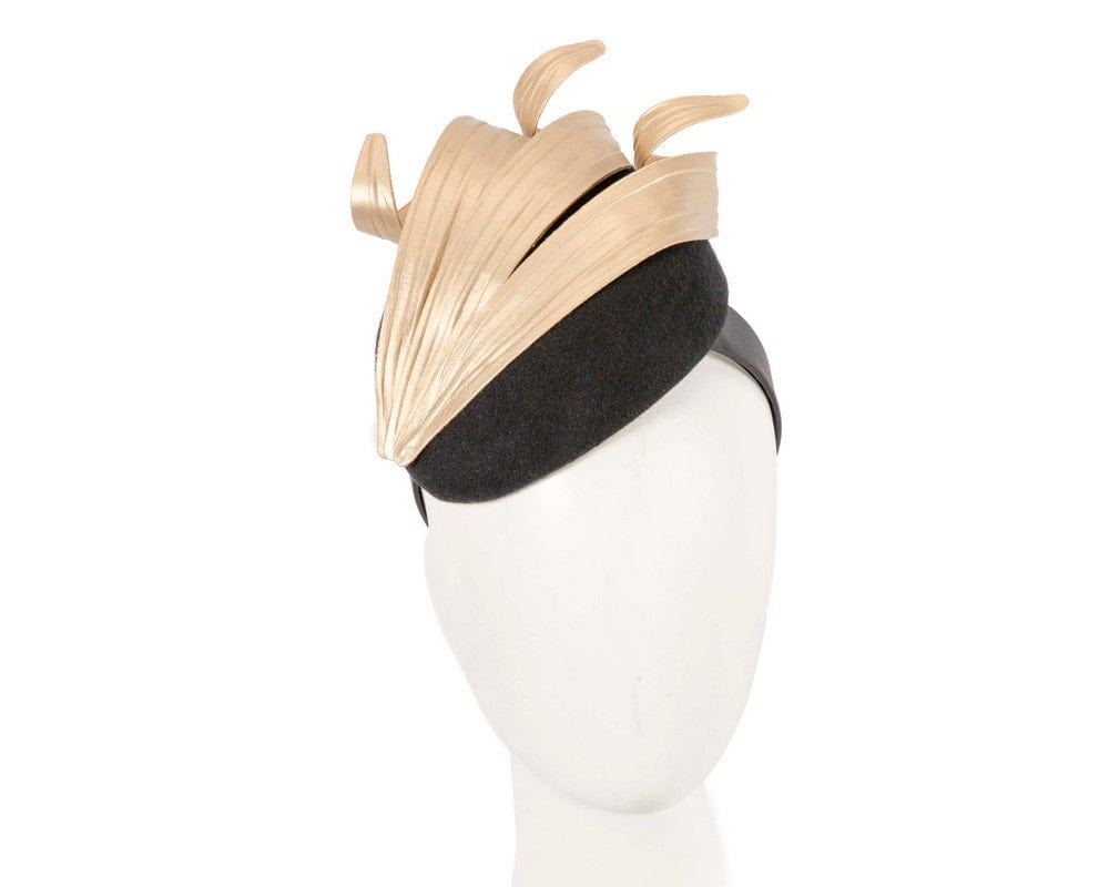 Cupids Millinery Women's Hat Black/Gold Black & gold winter racing fascinator by Fillies Collection