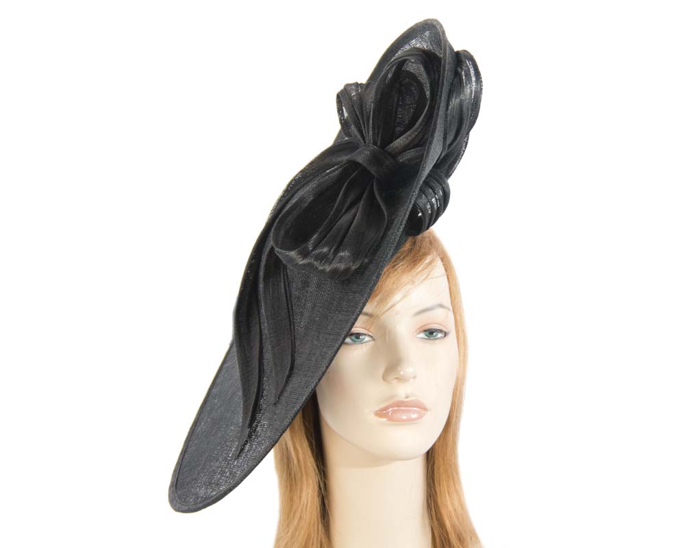 Cupids Millinery Women's Hat Black Large black fascinator hat for Melbourne Cup Ascot races buy online in Aus S131B