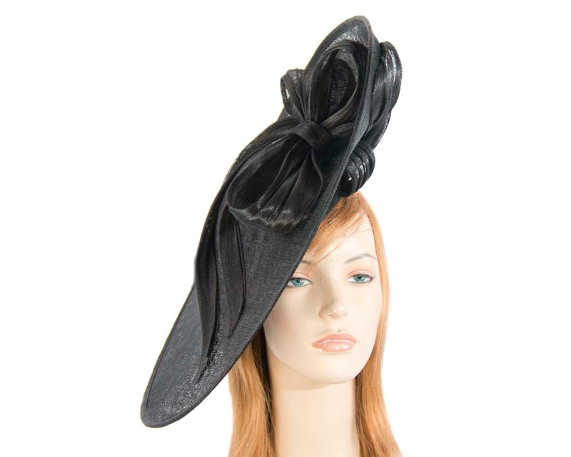 Cupids Millinery Women's Hat Black Large black fascinator hat for Melbourne Cup Ascot races buy online in Aus S131B