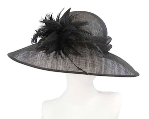 Cupids Millinery Women's Hat Black Large black racing hat by Cupids Millinery Melbourne