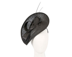 Cupids Millinery Women's Hat Black Large black sinamay fascinator by Max Alexander